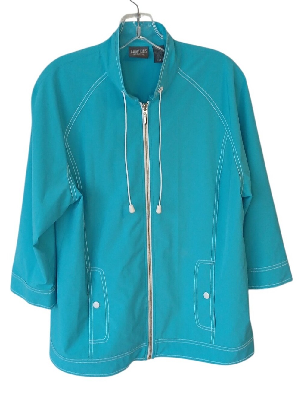 Additions By Chico's Teal Zip-Front Jacket Size Large